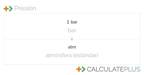 Conversión De Bar En Atm Calculateplus