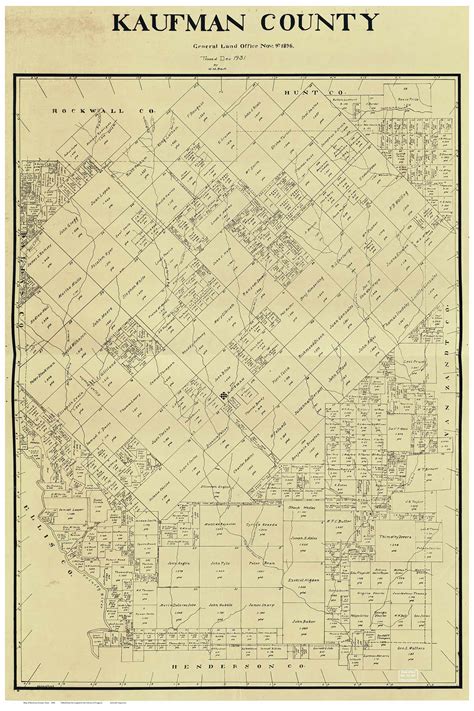 Kaufman County Texas 1896 Old Map Reprint Old Maps