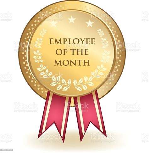 Simple best employee award year end certificate template. Employee Of The Month Award Stock Illustration - Download ...