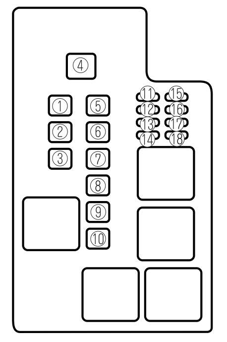 Fuse panel layout diagram parts: Mazda 626 (2002) - fuse box diagram - Auto Genius