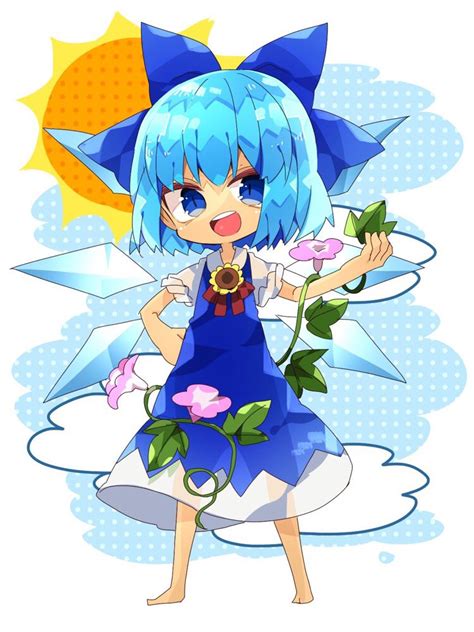 Safebooru 1girl Barefoot Blue Dress Blue Eyes Blue Hair Bow Chibi