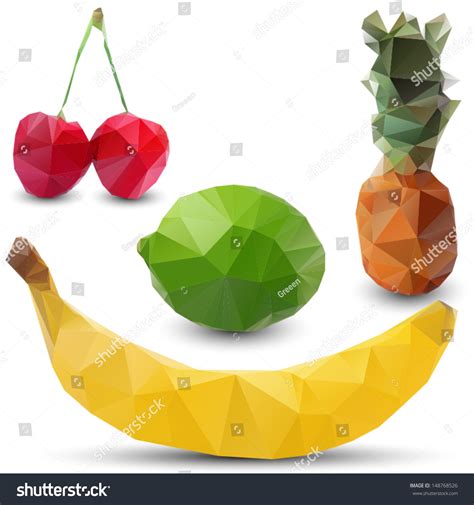 New Stylized Geometric Fruits Stock Vector 148768526 Shutterstock