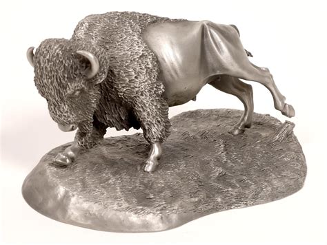 Lot American Bison Pewter Sculpture By Brian Rodden 132887
