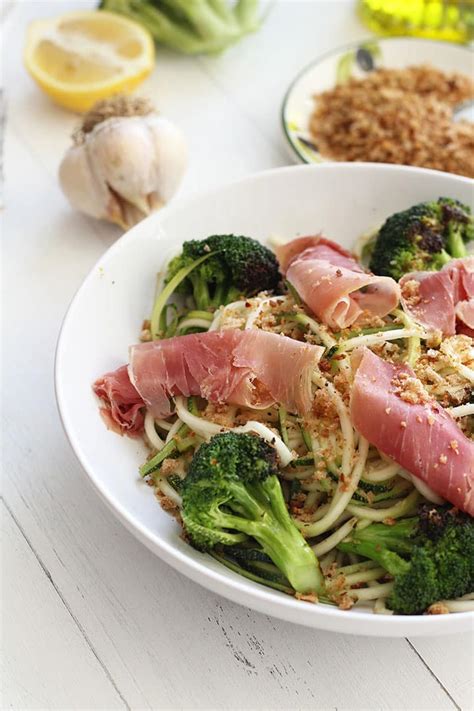 Maybe you would like to learn more about one of these? Lemon Garlic Broccoli Zucchini Pasta with Prosciutto and ...