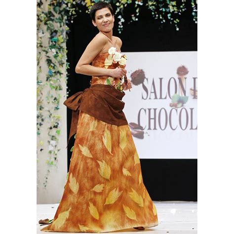 The 16th Salon Du Chocolat In Paris Models Wear Dresses Made Of Chocolate