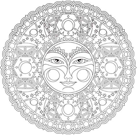 Use lunar cycles to actualize your dreams. Dover Creative Haven Celestial Mandalas Coloring Page 2 ...