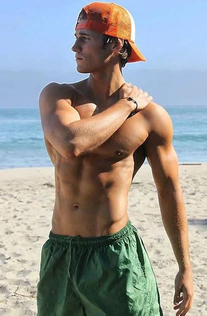 Shirtless Male Jock Athletic Hunk Beach Dude Beefcake Muscle Photo X