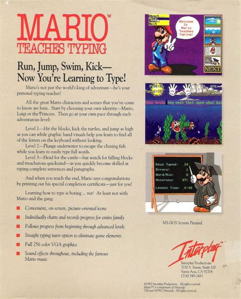 Play Mario Teaches Typing For Pc Dos Online Oldgamessk