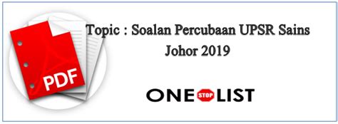 Home soalan upsr himpunan soalan percubaan upsr sains 2019. Soalan Percubaan UPSR Sains Johor 2019 - OneStopList