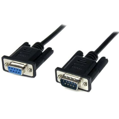 2m Black Db9 Rs232 Serial Null Modem Cable Fm Db9 Male