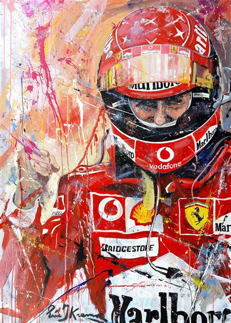 Michael Schumacher Art Painting By Formula 1 Artist Eric Jan Kremer Car