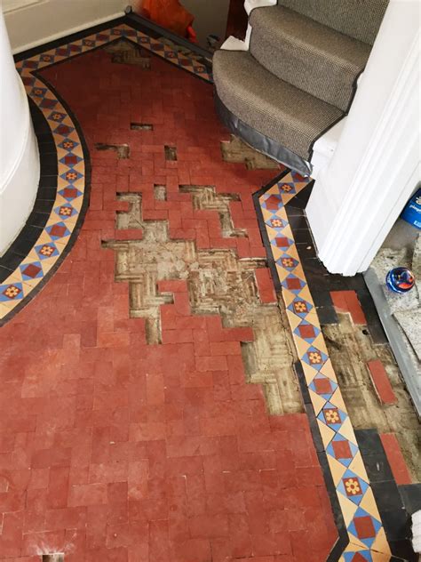 Edwardian Tiled Hallway Floor Restored In Crouch End London North
