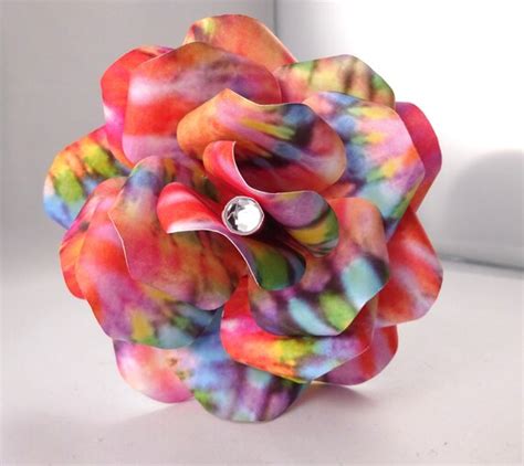 Tie Dye Paper Flowers With Stem Tie Dye Paper Flower