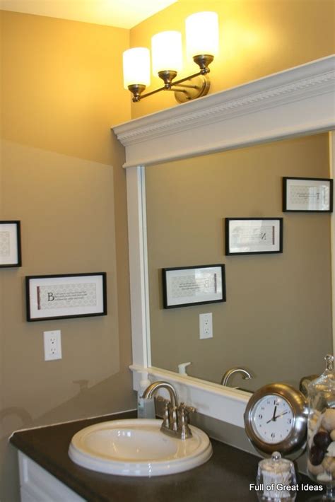 Diy Bathroom Mirror Upgrade Tutorial Use Mdf Trim And Crown Molding