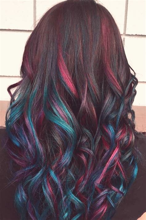 Rainbow Hair Ideas For Brunette Girls No Bleach Required See More