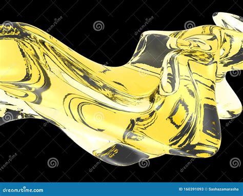 Yellow Shiny Transparent Liquid Splash Stock Illustration