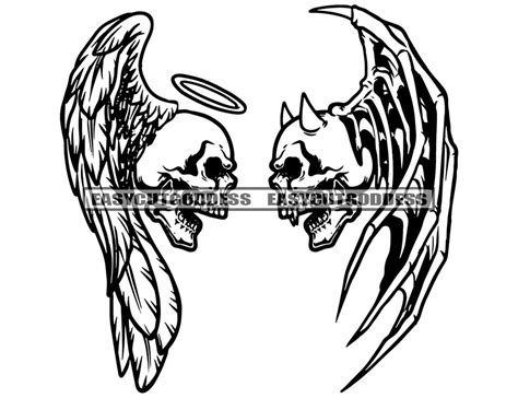 Details 80 Half Angel Half Demon Wings Tattoo Latest Incdgdbentre