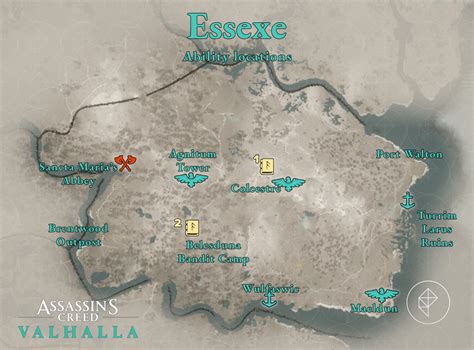 All Assassins Creed Valhalla Essexe Abilities Locations Map Polygon