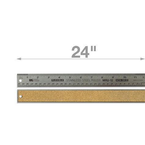 Officemate Oic Classic Stainless Steel Metal Ruler 24 Inches With
