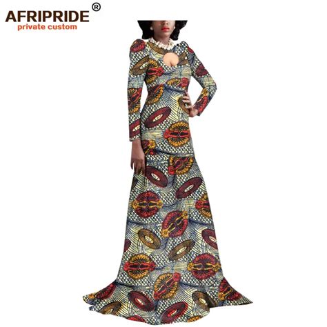 2019 Spring African Batik Dress For Women Afripride Tailor Made Bazin