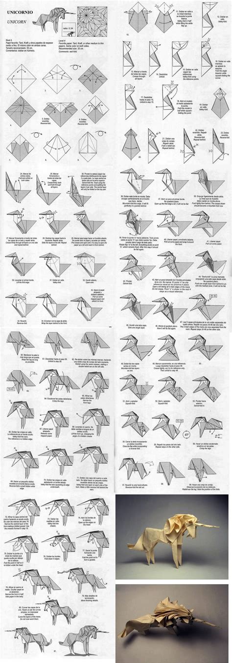 Tutorial for unicorn origami | Origami | Pinterest