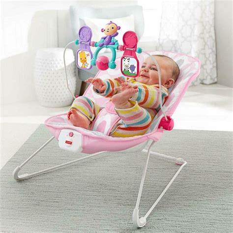 Baby Girl Bouncer Rocker Chair Pink Seat Newborn