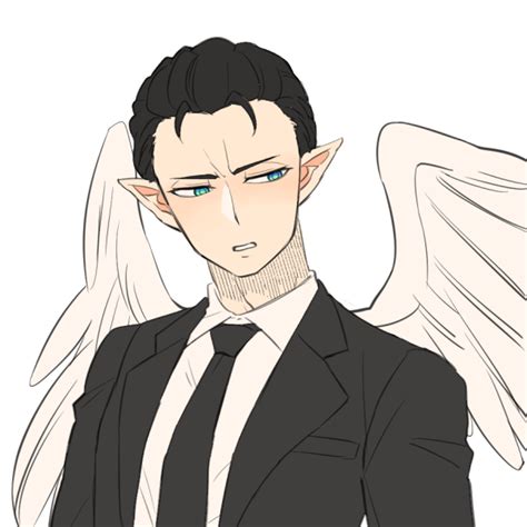 Picrew Original Characters Gods Angel Suit And Tie Pointy Ears Black