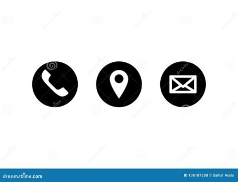 Icon Phone Map Email Design Vector Stock Vector Illustration Of