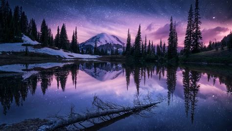 1360x768 Lake Nature Night Reflection Laptop Hd Hd 4k Wallpapers Images Backgrounds Photos