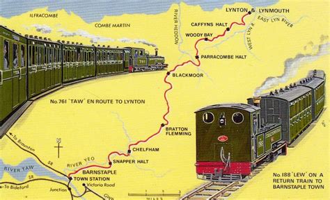 Lynton And Barnstaple Railway A Map Of The Railway From Barnstaple Town