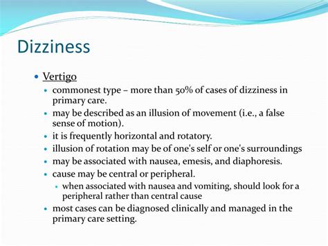 Ppt Dizziness The Gp Perspective Powerpoint Presentation Free