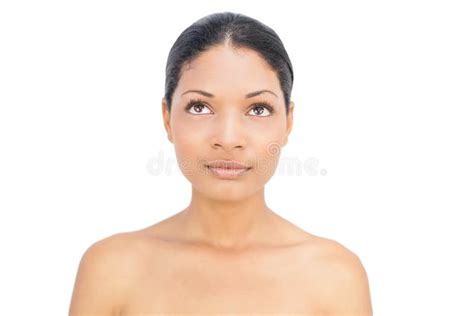 Thoughtful Black Haired Woman Posing Stock Image Image Of Natural Naked 33840529