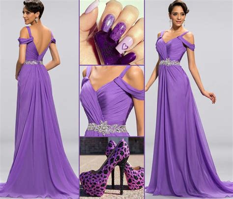 Vestido De Noche Color Violeta Purple Outfits Purple Fashion Purple Dress
