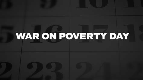 War On Poverty Day List Of National Days