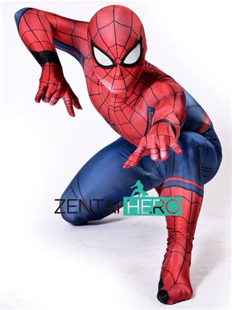 zentaihero 2017 spider man homecoming costume spandex zentai spider man costume 3d shade spidey