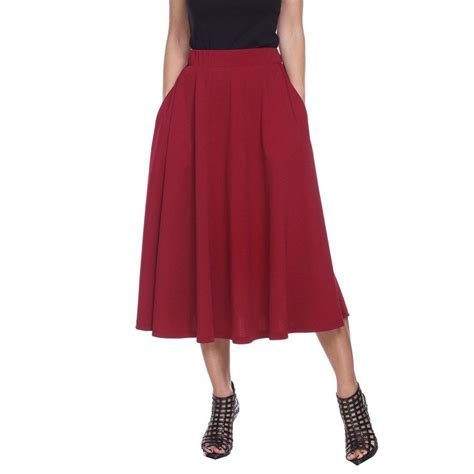 Womens White Mark Midi Skirt Size Medium Dark Red Mid Length Skirts