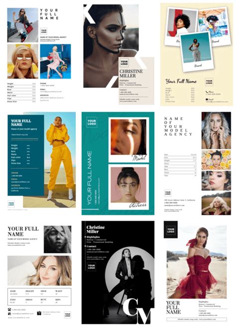 Free Modeling Comp Card Templates