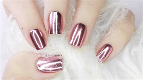 Convenient appearance, so you can paint your 3.various color choices to solve the single hue of ordinary nail polish. ROSE GOLD Mirror Chrome Nails With GEL & REGULAR POLISH ...