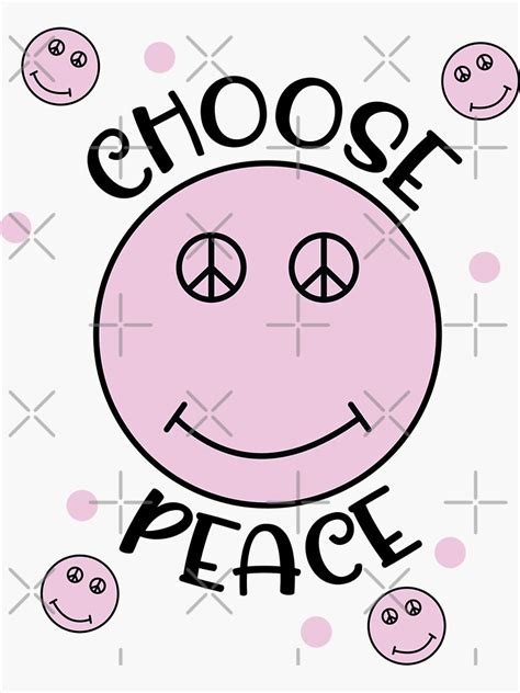 Peace Symbol Emoji Face Sticker By Blok Redbubble