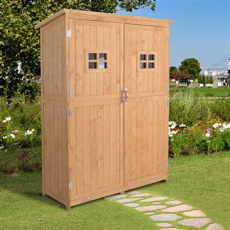 Outsunny Wooden Garden Shed Tool Storage Cabinet For Shed 10x8 Pent Pental
