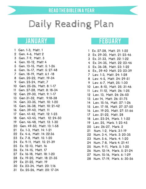 Free Printable Read The Bible In A Year Plan Printable Templates