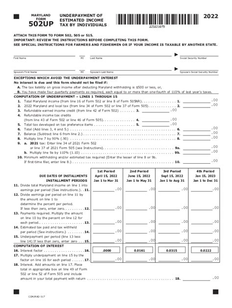 Maryland Estimated Tax Vouchers 2022 2024 Form Fill Out And Sign
