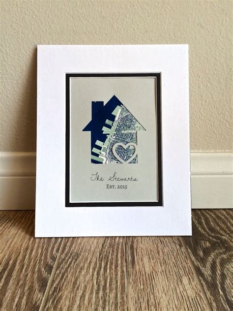 Personalized Home Map Matted T First Home T New House Etsy