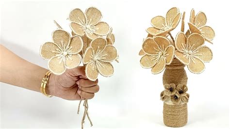 Diy Jute Flower Vase Making Idea Jute Crafts Crafts Junction Youtube