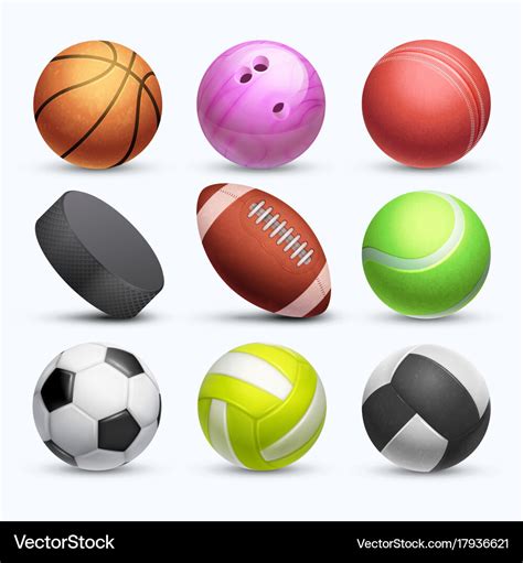 Different 3d Sports Balls Collection Royalty Free Vector