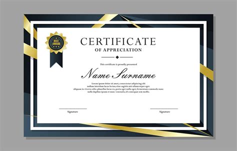 Certificate Of Appreciation Template 11136243 Vector Art At Vecteezy
