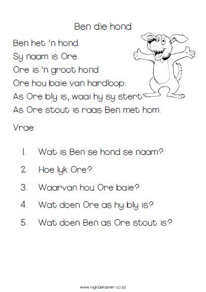 Begripslees Gr1kw2 Vb3 Afrikaans Afrikaans Language Kids Preschool