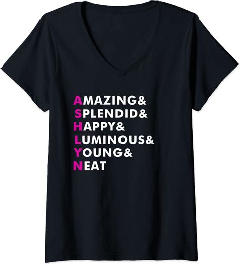 Womens Ashlyn Name Shirt Personalized T V Neck T Shirt