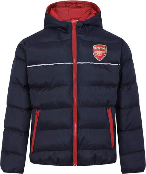 Arsenal Fc Official Soccer T Boys Quilted Hooded Winter