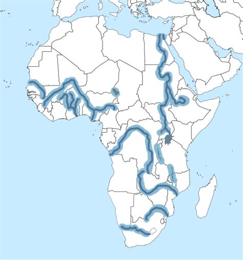 Map Of Africa With Rivers And Lakes Printable Pdf